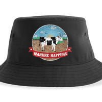 Manure Happens Cattle Ranch Farm Cow Dairy Humor Sustainable Bucket Hat