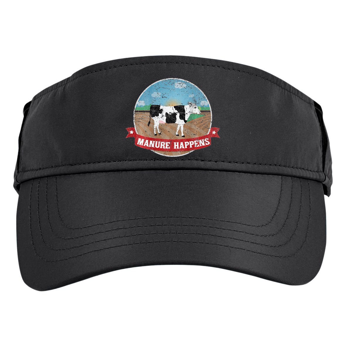 Manure Happens Cattle Ranch Farm Cow Dairy Humor Adult Drive Performance Visor