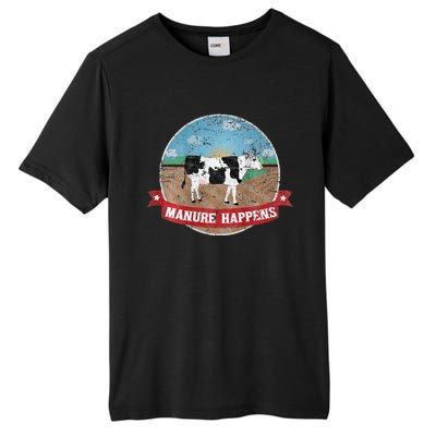 Manure Happens Cattle Ranch Farm Cow Dairy Humor Tall Fusion ChromaSoft Performance T-Shirt