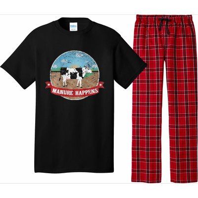 Manure Happens Cattle Ranch Farm Cow Dairy Humor Pajama Set