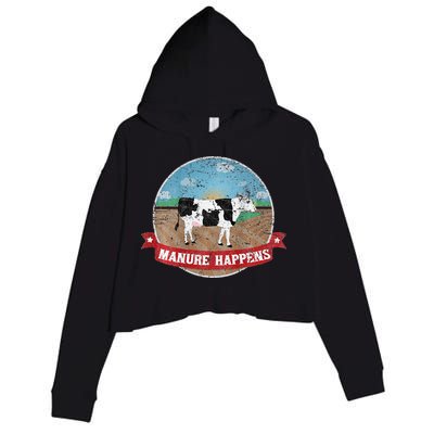 Manure Happens Cattle Ranch Farm Cow Dairy Humor Crop Fleece Hoodie