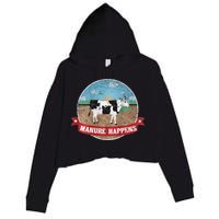 Manure Happens Cattle Ranch Farm Cow Dairy Humor Crop Fleece Hoodie