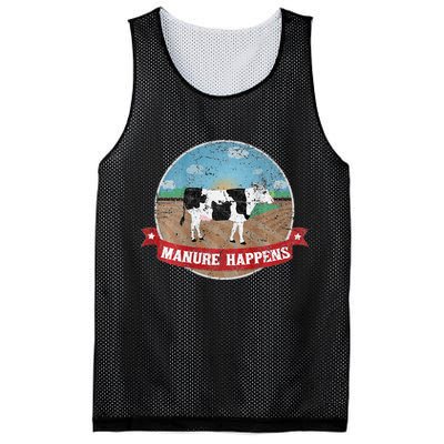 Manure Happens Cattle Ranch Farm Cow Dairy Humor Mesh Reversible Basketball Jersey Tank