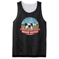 Manure Happens Cattle Ranch Farm Cow Dairy Humor Mesh Reversible Basketball Jersey Tank