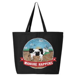 Manure Happens Cattle Ranch Farm Cow Dairy Humor 25L Jumbo Tote