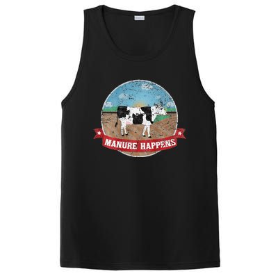 Manure Happens Cattle Ranch Farm Cow Dairy Humor PosiCharge Competitor Tank