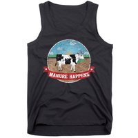 Manure Happens Cattle Ranch Farm Cow Dairy Humor Tank Top