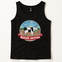 Manure Happens Cattle Ranch Farm Cow Dairy Humor Tank Top