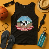 Manure Happens Cattle Ranch Farm Cow Dairy Humor Tank Top