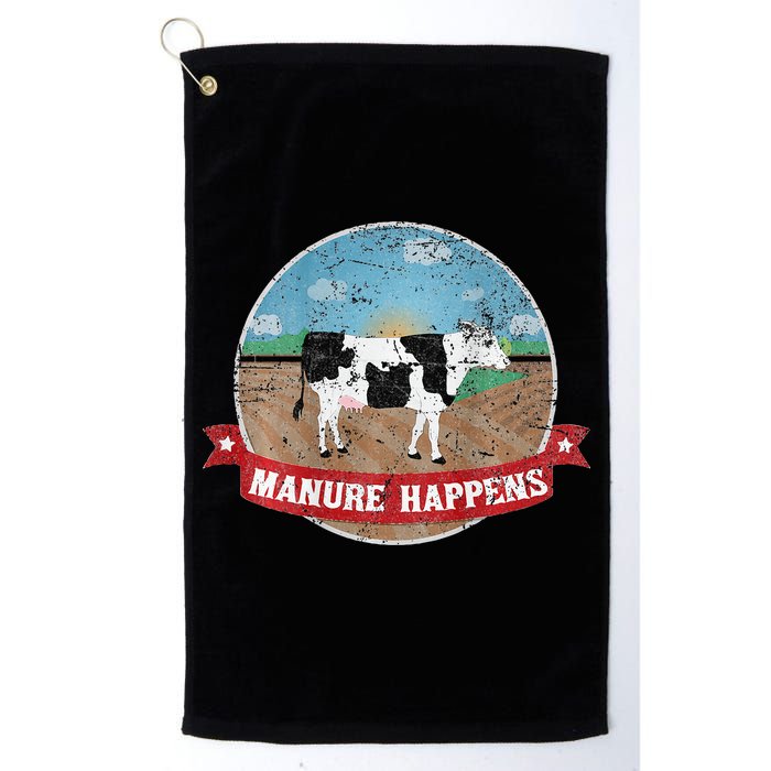 Manure Happens Cattle Ranch Farm Cow Dairy Humor Golf Towel