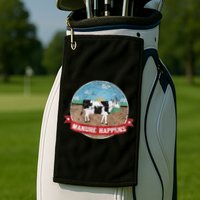 Manure Happens Cattle Ranch Farm Cow Dairy Humor Golf Towel