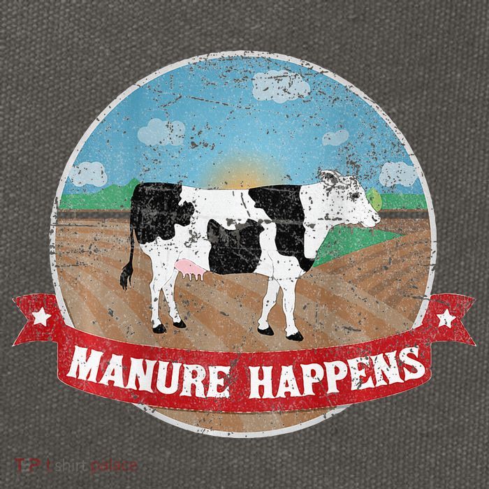Manure Happens Cattle Ranch Farm Cow Dairy Humor Cotton Canvas Backpack