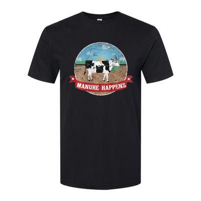 Manure Happens Cattle Ranch Farm Cow Dairy Humor Softstyle® CVC T-Shirt