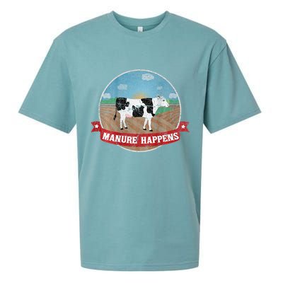 Manure Happens Cattle Ranch Farm Cow Dairy Humor Sueded Cloud Jersey T-Shirt