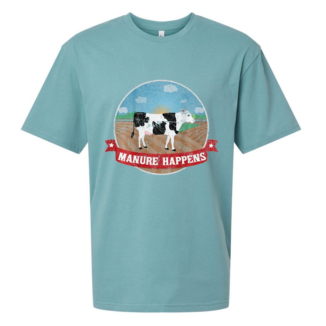 Manure Happens Cattle Ranch Farm Cow Dairy Humor Sueded Cloud Jersey T-Shirt
