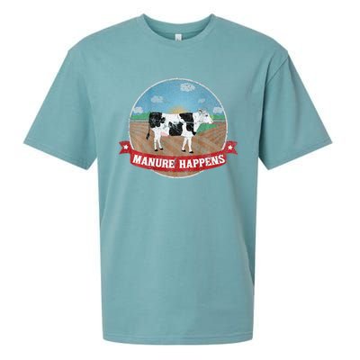 Manure Happens Cattle Ranch Farm Cow Dairy Humor Sueded Cloud Jersey T-Shirt