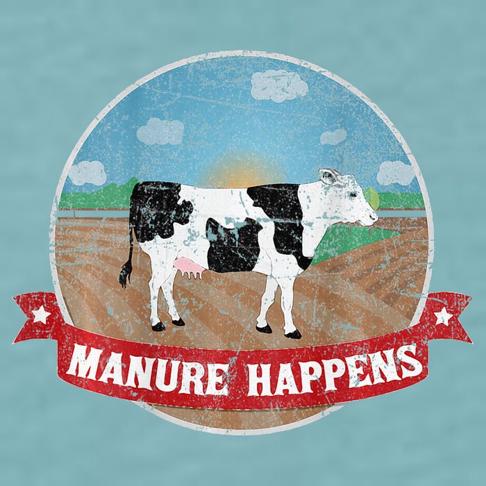 Manure Happens Cattle Ranch Farm Cow Dairy Humor Sueded Cloud Jersey T-Shirt