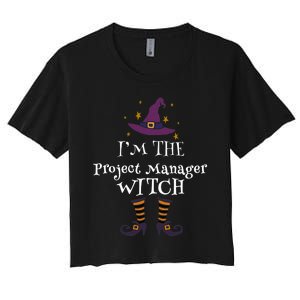 Matching Halloween Costume IM The Project Manager Witch Women's Crop Top Tee