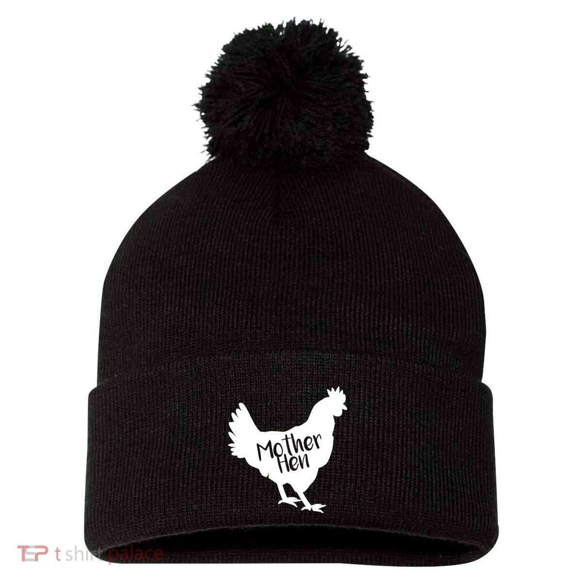 Mother Hen Chicken For Matching Mother And Daughter Pom Pom 12in Knit Beanie