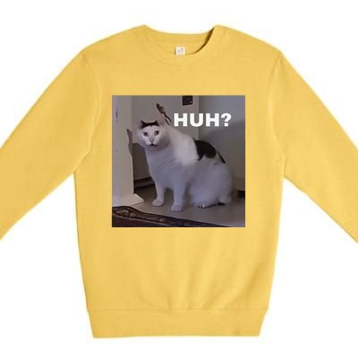 Meme Huh Cat Premium Crewneck Sweatshirt