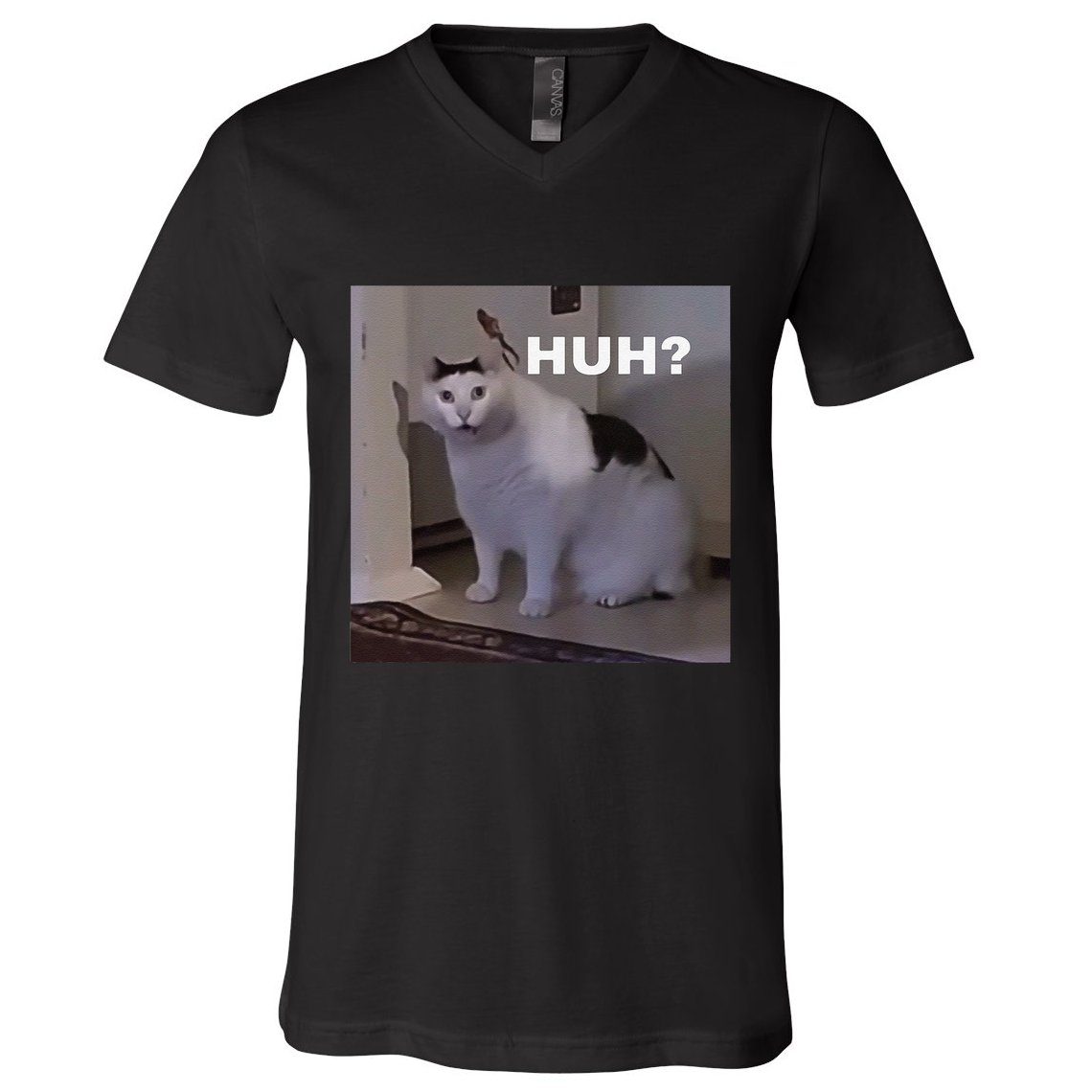 Meme Huh Cat V-Neck T-Shirt