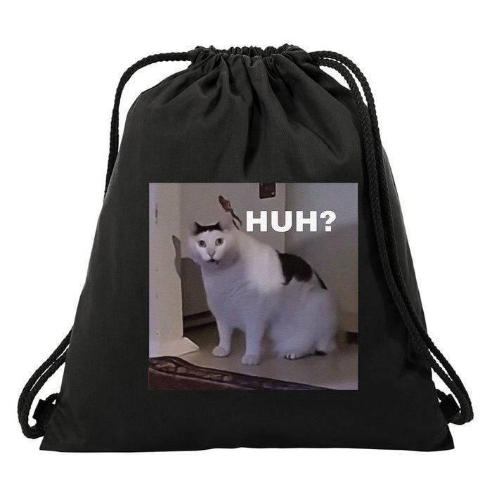 Meme Huh Cat Drawstring Bag