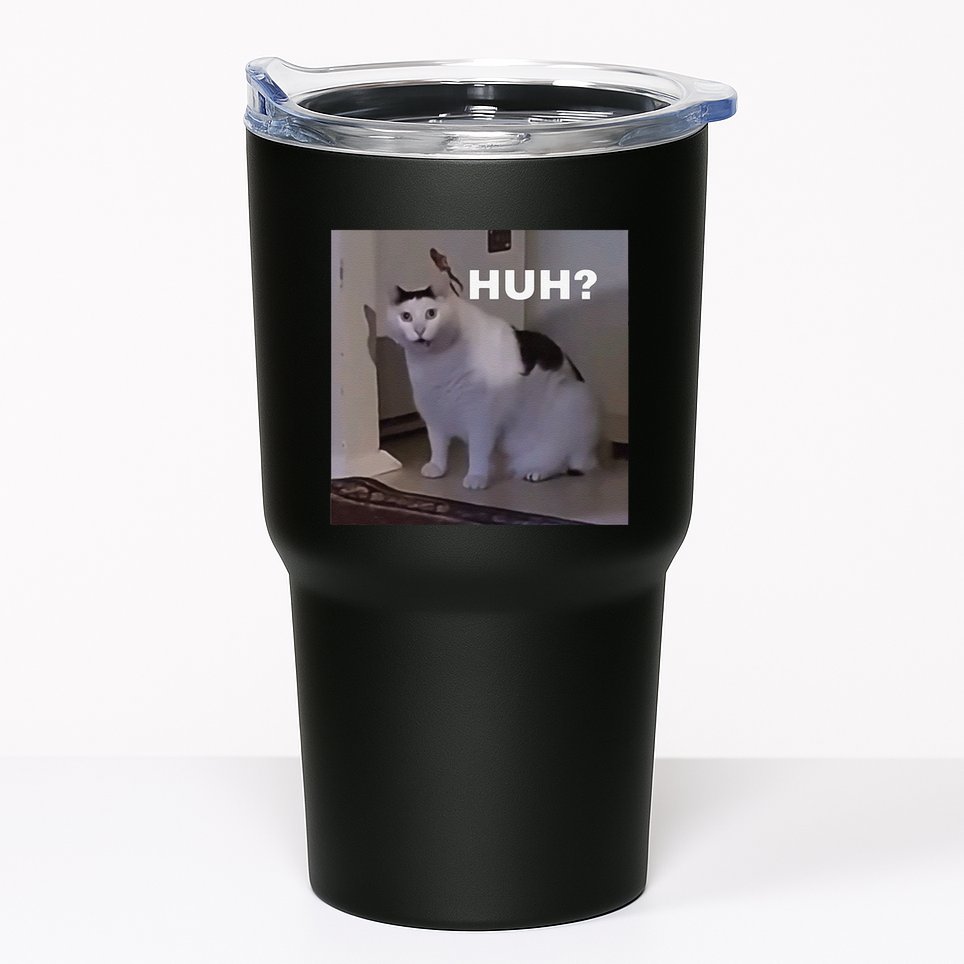 Meme Huh Cat Tumbler