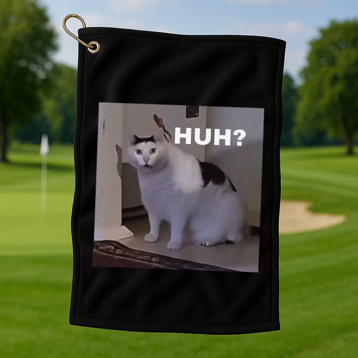 Meme Huh Cat Golf Towel