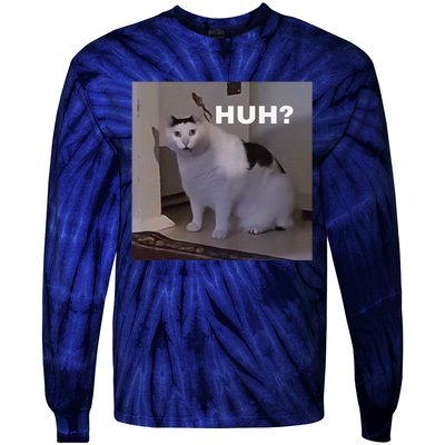 Meme Huh Cat Tie-Dye Long Sleeve Shirt