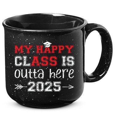My Happy Class Is Outta Here 2025 Senior Graduation Funny 15oz Campfire Ceramic Mug