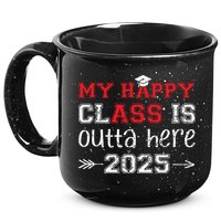 My Happy Class Is Outta Here 2025 Senior Graduation Funny 15oz Campfire Ceramic Mug
