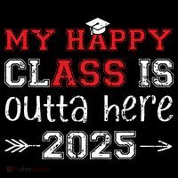 My Happy Class Is Outta Here 2025 Senior Graduation Funny Sustainable Knit Beanie