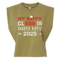 My Happy Class Is Outta Here 2025 Senior Graduation Funny Garment-Dyed Women's Muscle Tee