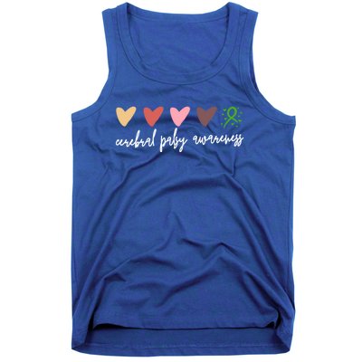 Minimalist Hearts Cerebral Palsy Awareness Gift Tank Top