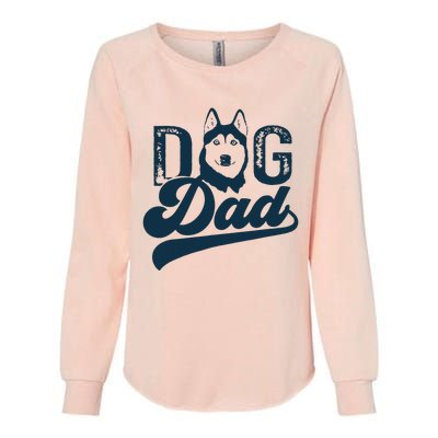 Men Husky Dog Dad Siberian Husky Womens California Wash Sweatshirt