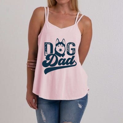 Men Husky Dog Dad Siberian Husky Women's Strappy Tank