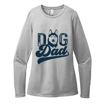 Men Husky Dog Dad Siberian Husky Womens CVC Long Sleeve Shirt