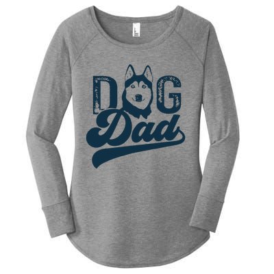 Men Husky Dog Dad Siberian Husky Women's Perfect Tri Tunic Long Sleeve Shirt