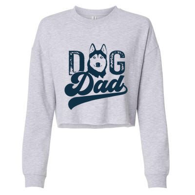 Men Husky Dog Dad Siberian Husky Cropped Pullover Crew