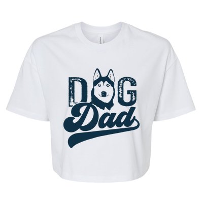 Men Husky Dog Dad Siberian Husky Bella+Canvas Jersey Crop Tee