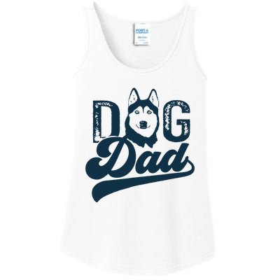 Men Husky Dog Dad Siberian Husky Ladies Essential Tank