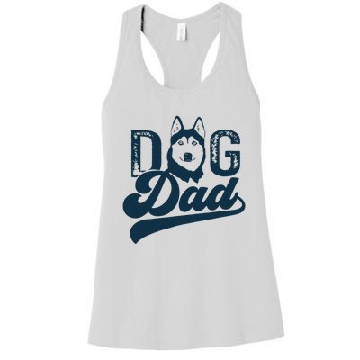 Men Husky Dog Dad Siberian Husky Women's Racerback Tank