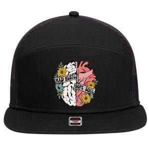 Mad Hustle Dope Soul Floral Brain Mental Health Awareness 7 Panel Mesh Trucker Snapback Hat