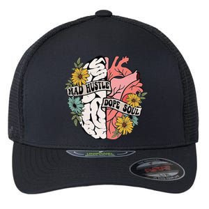 Mad Hustle Dope Soul Floral Brain Mental Health Awareness Flexfit Unipanel Trucker Cap