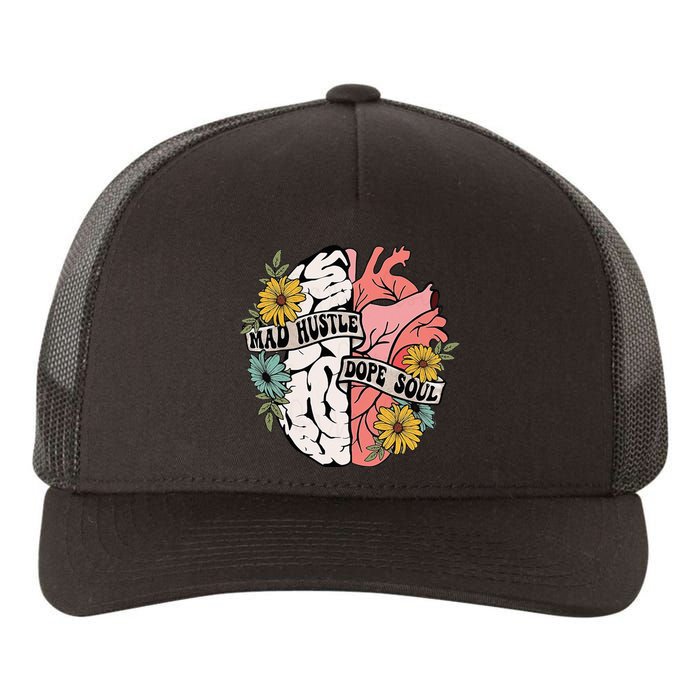 Mad Hustle Dope Soul Floral Brain Mental Health Awareness Yupoong Adult 5-Panel Trucker Hat