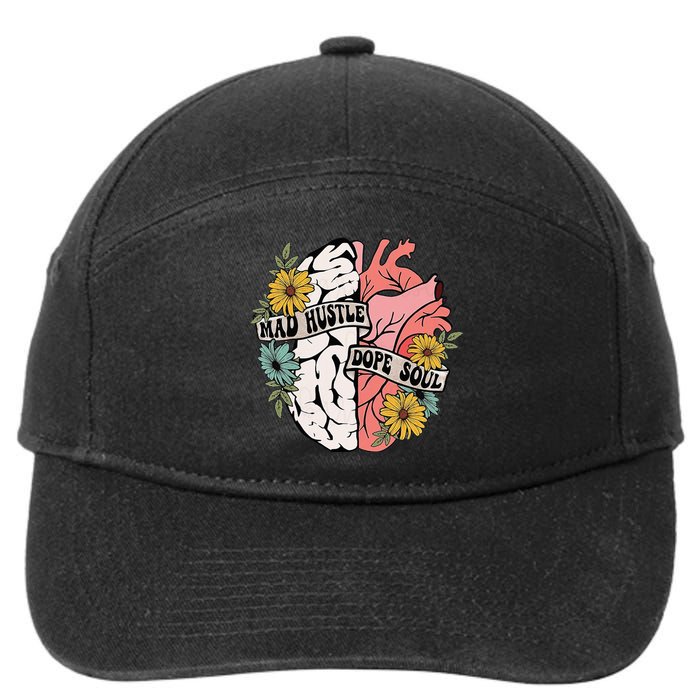 Mad Hustle Dope Soul Floral Brain Mental Health Awareness 7-Panel Snapback Hat