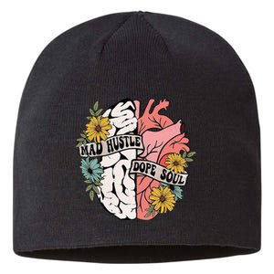 Mad Hustle Dope Soul Floral Brain Mental Health Awareness Sustainable Beanie