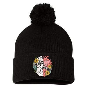 Mad Hustle Dope Soul Floral Brain Mental Health Awareness Pom Pom 12in Knit Beanie