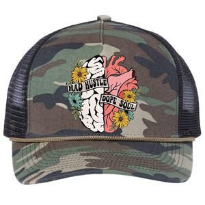 Mad Hustle Dope Soul Floral Brain Mental Health Awareness Retro Rope Trucker Hat Cap