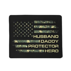 Men Husband Daddy Protector Hero Fathers Day Camo American Flag Mousepad